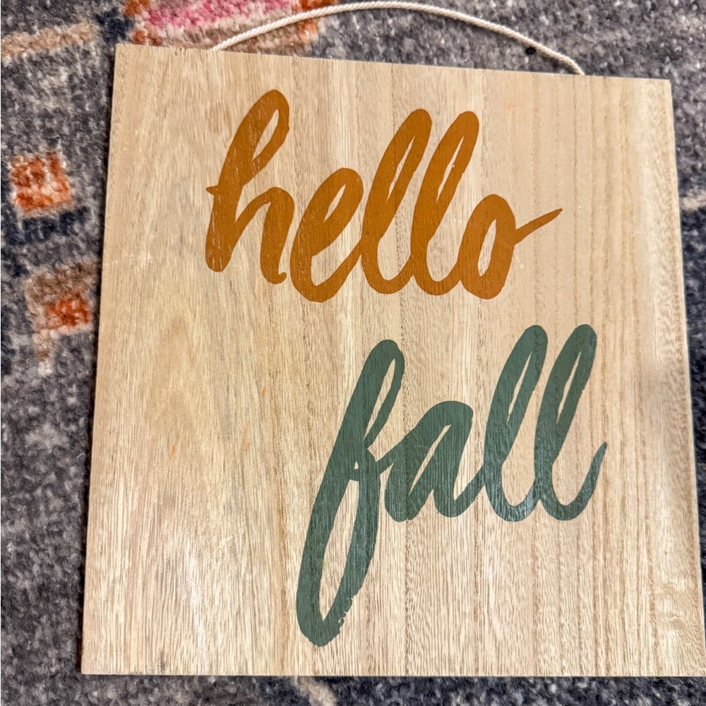 🍂 Hello Fall Wooden Sign – Rustic Autumn Decor